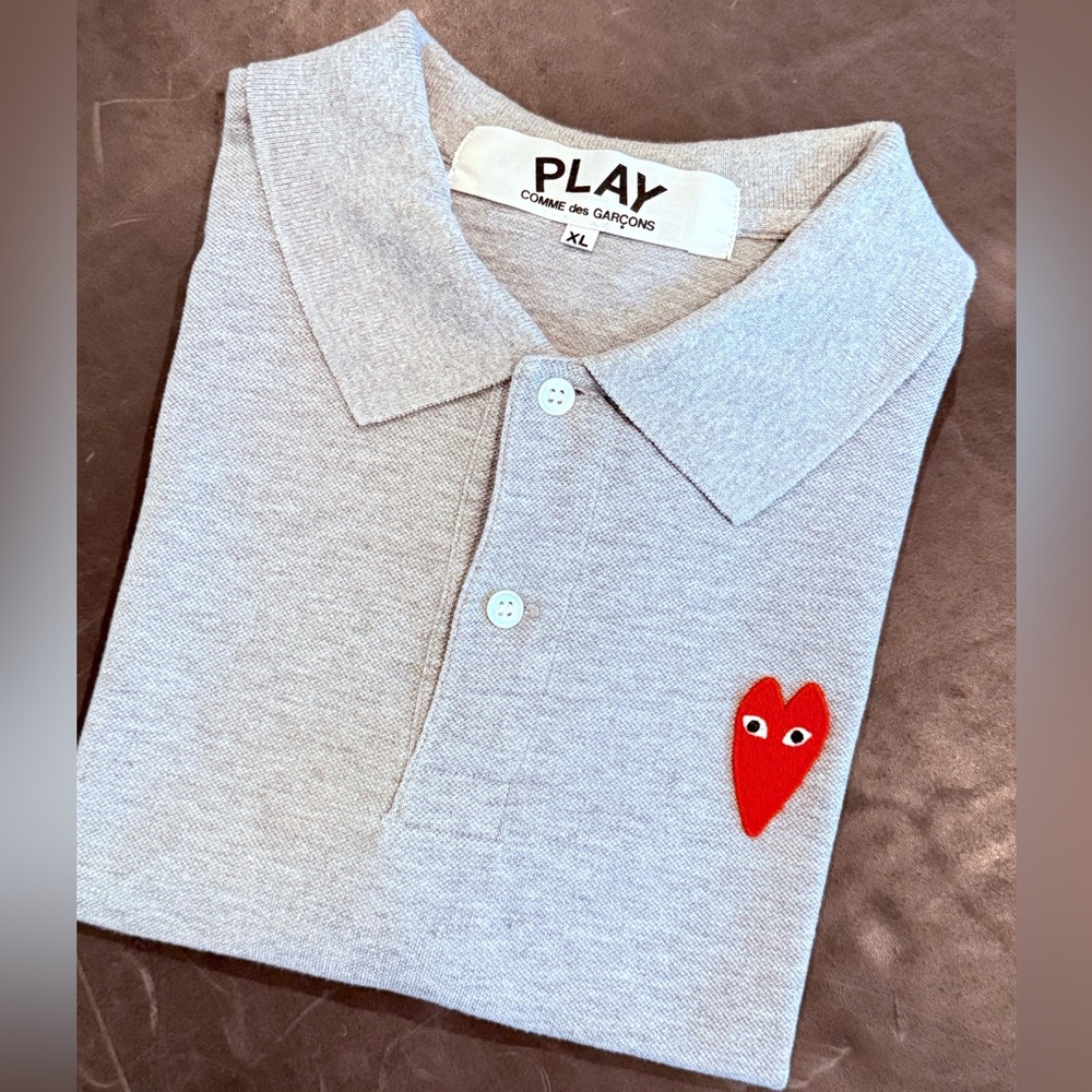 Comme des Garcons Gray Polo Shirt